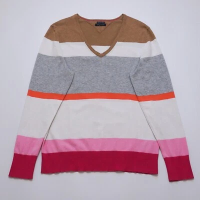 Jumper de algodón multicolor manga larga cuello en V talla XL para mujer Tommy Hilfiger talla XL Foto 1 de 4