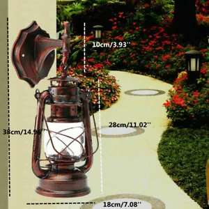 Outdoor Vintage Antique Rustic Lantern Lamp Retro Wall Sconce Light Fixture E27 - Picture 1 of 9