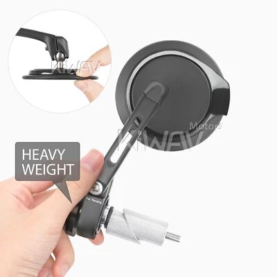 Espejos retrovisores de extremo de barra de peso pesado delgado AURA redondo negro para Harley '96-'07 Touring Foto 1 de 4