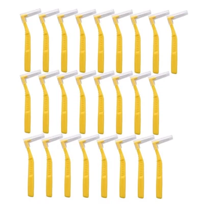 25 peças escovas de ângulo interdental limpadores varas fio dental cabeça higiene oral - Imagem 1 de 4