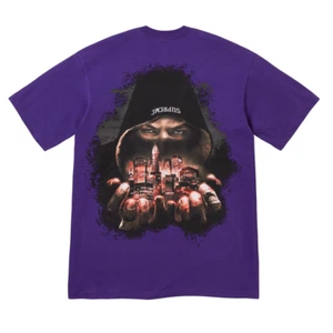 T-shirt nuova con etichette Supreme Def Jam Fight For NY Fighter uomo M viola FW23 AUTENTICA - Foto 1 di 6