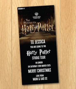 Harry Potter Studio Tour Gift Personalised Gift Christmas Birthday Ticket - Picture 1 of 4