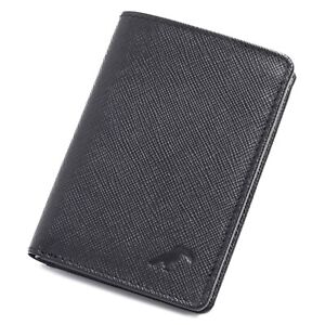 Porte-cartes Mini portefeuille Porte-monnaie cuir noir Saffiano RFID Homme-Femme