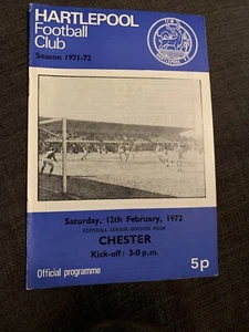 1972 Hartlepool United V Chester Programme - Picture 1 of 3