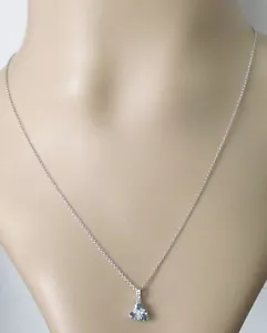 Gold Diamond Necklace - 18ct Gold Aquamarine Diamond Pendant & 18ct Gold Chain - Picture 1 of 12