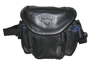 Antler Black Leather Compact Camera Bag - Picture 1 of 2