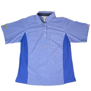 Waffle House Shirt Womens Large Blue Employee Uniform Performance Stretch Ladies - Picture 1 of 12
