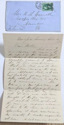 Francis Gunnell, U.S.N. Surgeon, Navy Yard, NYC--Kin, Alexandria, VA/3-C./1872! - Image 1 of 3