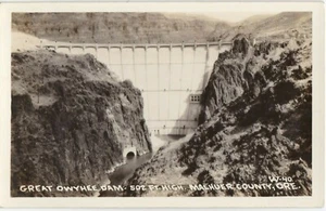 RPPC Real Photo Postcard Great Owyhee Dam Malhuer County Oregon 1940 - Picture 1 of 2
