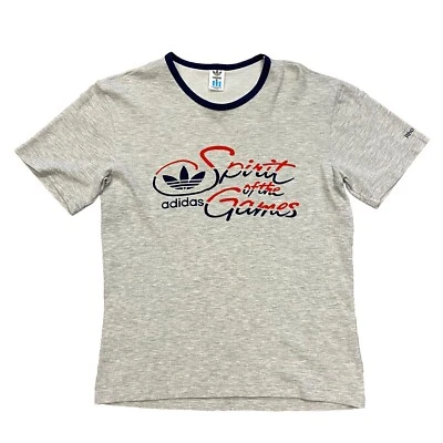 VTG ADIDAS 1984 USA OLYMPICS LA T-SHIRT HEATHER GRAY SPIRIT OF THE GAME M (13) - Изображение 1 из 4