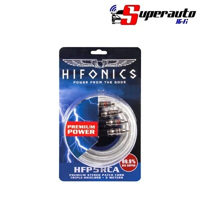 HIFONICS HFP 5 RCA Cavo Pre stereo RCA audio 500 cm 2 canali remote HFP5RCA - Immagine 1 di 2