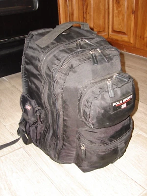 Mint Polo sport Ralph Lauren Black Backpack Vintage 19"H x 12"W x 14"D FILLED - Image 1 of 4