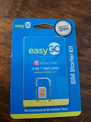 EASYGO sim by H2O Wireless OEM 3 in 1 NANO Sim. H2O WIRLESS SIM  PREPAID | US - Image 1 of 2