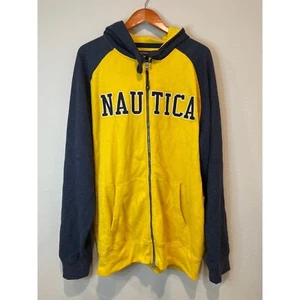 Sudadera con capucha Nautica amarilla y azul cremallera completa talla XXL - Imagen 1 de 7