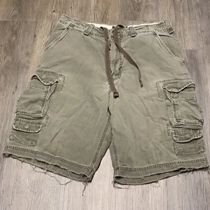 Abercrombie & Fitch 32 x 11" grün Vintage Fatigues dicke Cargoshorts - Bild 1 von 12