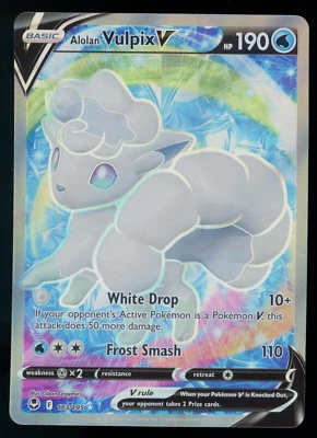 Alolan Vulpix V 173/195 Silver Tempest Full Art Pokemon Card - Image 1 of 2