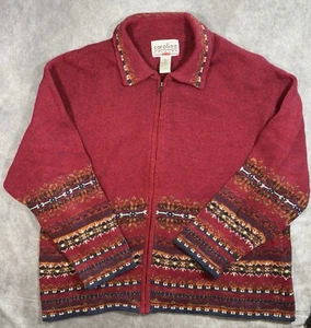 Carolina Colours Cardigan Woman’s 22 Plus Full Zip Sweater Vintage - Picture 1 of 4