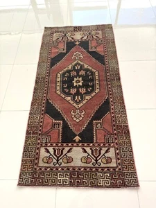Vintage Hand-Knotted Oushak Rug 3'3" x 6'4" Turkish Soft Wool Area Carpet - Picture 1 of 10