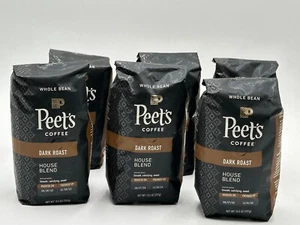 Peet's Coffee HOUSE Blend Dark Whole Bean Coffee - 10.5 Oz - (6-Bags) READ DESC. - Picture 1 of 2