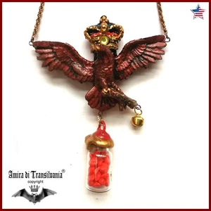 Magic Talisman Golden Eagle Necklace Pendant Amulet Powerful Symbol Royal Crown - Picture 1 of 24