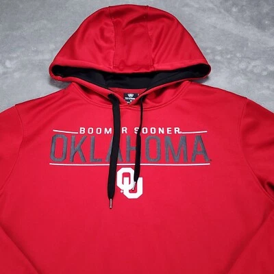 Oklahoma Sooners Hoodie Mens Extra Large Red Pullover Sweatshirt NCAA OU Boomer - Image 1 of 4