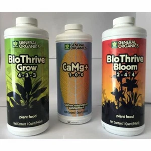General Organics 3-Pack BioThrive Grow, Bloom, CaMg+ 1 L - Picture 1 of 1