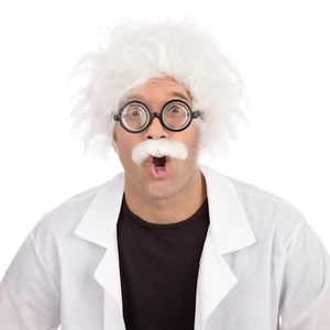 Adult Albert Einstein Mad Scientist White Wig Costume Accessory - Picture 1 of 1