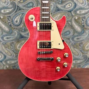 Epiphone Les Paul Standard 60's Figured Translucent Fuchsia W/Bag - Picture 1 of 6