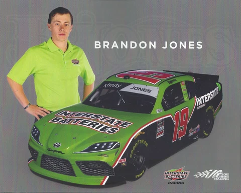 2020 BRANDON JONES "BOBBY LABONTE THROWBACK GIBBS" #19 NASCAR XFINITY POSTCARD Cover
