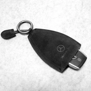 Mercedes Casual Suede Leather Car Key Fob Protective Case Keychain Luxurious - Picture 1 of 3