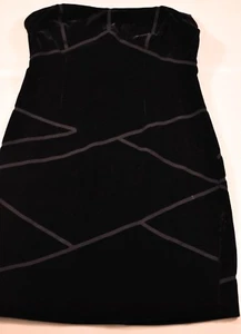 women's Silnce Noise dress size medium black strapless zipper in back velour - Picture 1 of 7
