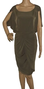 Victoria's Secret Dress Womens Size Medium brown slinky draped sexy scoop neck - Picture 1 of 9