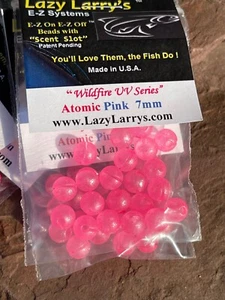 Lazy Larry's E-Z Systems 7mm UV Atomic Pink, Easy change Beads - Picture 1 of 3