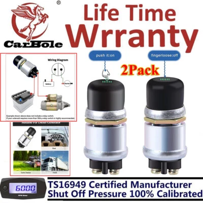 Pacote com 2 interruptores 12V carro resistente botão de ignição pista motor partida partida - Imagem 1 de 4