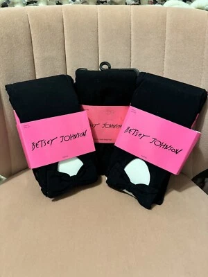 Cute Betsey Johnson Black Bowtie Ankle & Warm Fleece-lined Leggings Foto 1 de 4