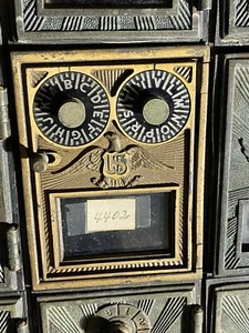 Post Office Box Door 5.25" X 3.75" Bronze Eagle Working Double Combination Lock  - Picture 1 of 1