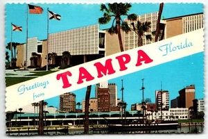 Greetings from Tampa Florida Banner Continental Postcard FL UNP - Picture 1 of 2