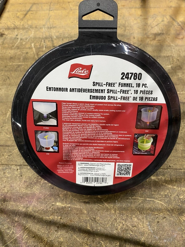 Lisle 24780 Spill Funnel With Standard/gm/vw/ford Adapters