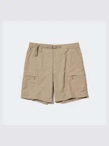 NWT UNIQLO Geared Shorts Sz S Cargo Water-Repellent Khaki 8'' Japan Belted - Picture 1 of 7