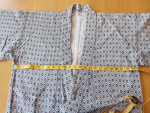 Mens Cotton Yukata. Men's Kimono. 100% Cotton. Indigo Dyed. Lined Cotton. - Picture 1 of 6