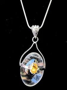 Collar Citrino Shiva Lingham Serpiente Cadena Madre Maestra Regalo Plexo Solar  - Imagen 1 de 1