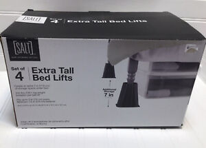 NEW Salt Extra Tall Bed Lifts 7” Set Of 4 Extra Storage Space Under Bed Open Box
