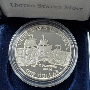 2007 P FOUNDING JAMESTOWN Commemorative Proof Silver Dollar Coin OGP COA - Picture 1 of 5