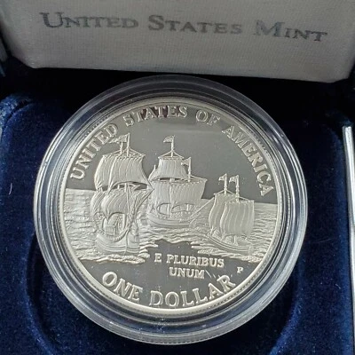 2007 P FOUNDING JAMESTOWN Commemorative Proof Silver Dollar Coin OGP COA - Image 1 of 4