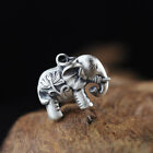 Véritable pendentif en argent fin massif 999 animaux éléphant fleur bijoux mode