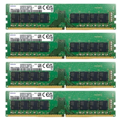 Samsung 128GB (4X32GB) DDR4 3200MHz PC4-25600 UDIMM Memory Ram M378A4G43AB2-CWE - Image 1 of 4