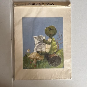 Vintage Suzy's Zoo Schildkröte Kunstdruck Bild 1969 im Verpackungsdesign 302 - Bild 1 von 10