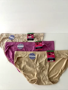 NUEVO Bragas de Bikini Maidenform 3 Pares Barely There Aspecto Invisible L/7 Multicolor - Imagen 1 de 3