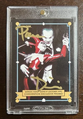 SDCC 2025 Paul Dini Upper Deck Exclusive Promo Card Batman Harley Quinn Fleer - Image 1 of 3
