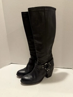 VTG Frye Harness Tall Leather Boots Moto Biker Motorcycle Black Women’s Size 8B - Image 1 of 4